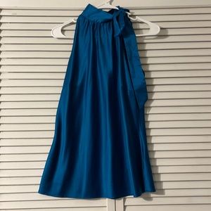 Turquoise tank top with tie around the neck